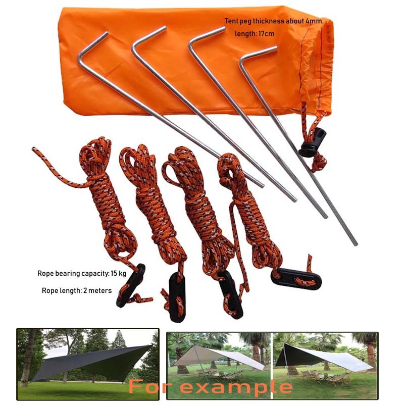 Camping tent accessories rope nails with pull cord wind buckles storage ...