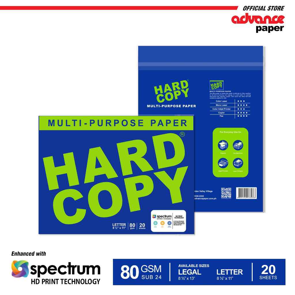 Hard Copy Paper Sub. 24 Repack by 20's | Shopee Philippines