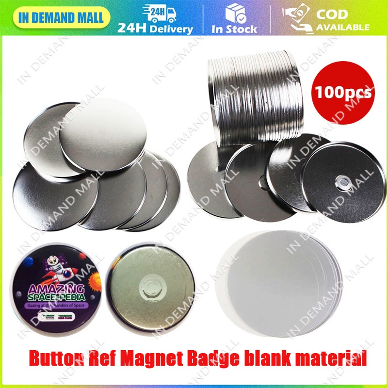 COD 100PCS/58MM Button Ref Magnet Badge blank material Blank Button ...