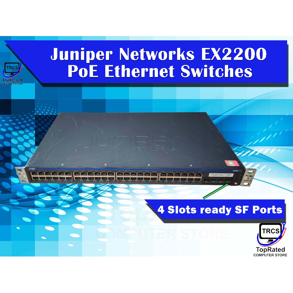 PoE Ethernet Switch Juniper Networks EX2200 48 10/100 / 1000 PoE + 4 ...