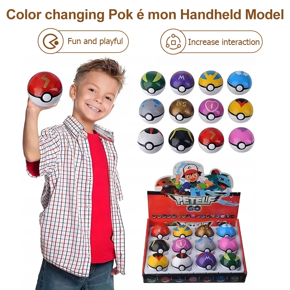 12 PCS Pokemon Poke Ball Pikachu Action Figure Model Charmander Anime