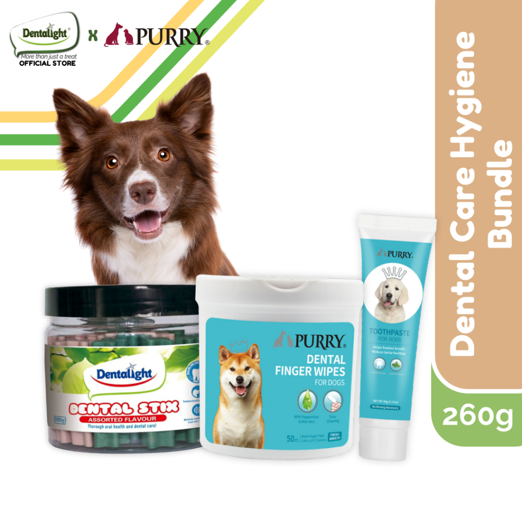 Dentalight x Purry Dog Dental Care Hygiene Bundle Dental Treat with ...