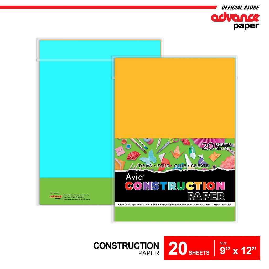 Avia Construction Paper Sub. 24 asstd 20's | Shopee Philippines