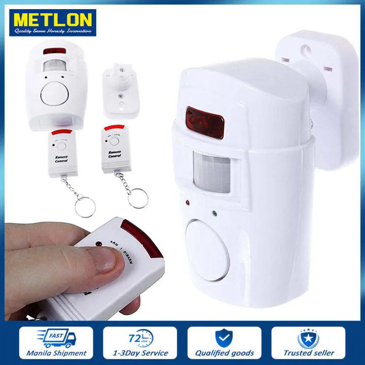 Infrared Motion Detector Alarm Unit with 2 Remote Controller Home ...