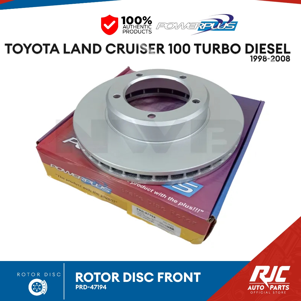 POWER PLUS ROTOR DISC TOYOTA LAND CRUISER 100 TURBO DSL (DB-1365) FRONT ...
