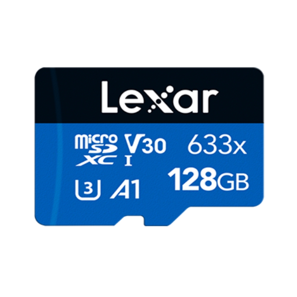 Lexar 128GB Blue Series 633x MicroSDXC V30 A2 4K UHD UHSI Class 10
