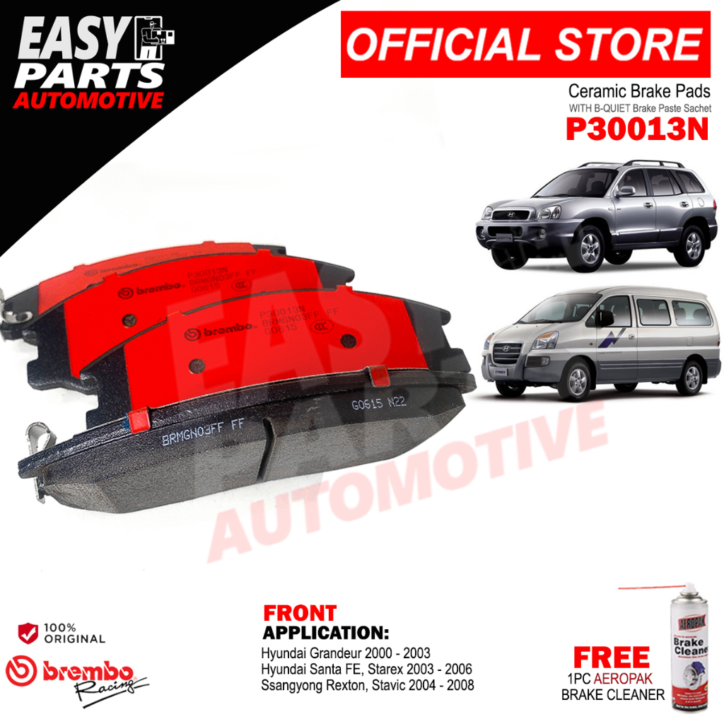 Brembo Brake Pads (P30013N) Hyundai Starex, Grandeur, Santa Fe Front ...