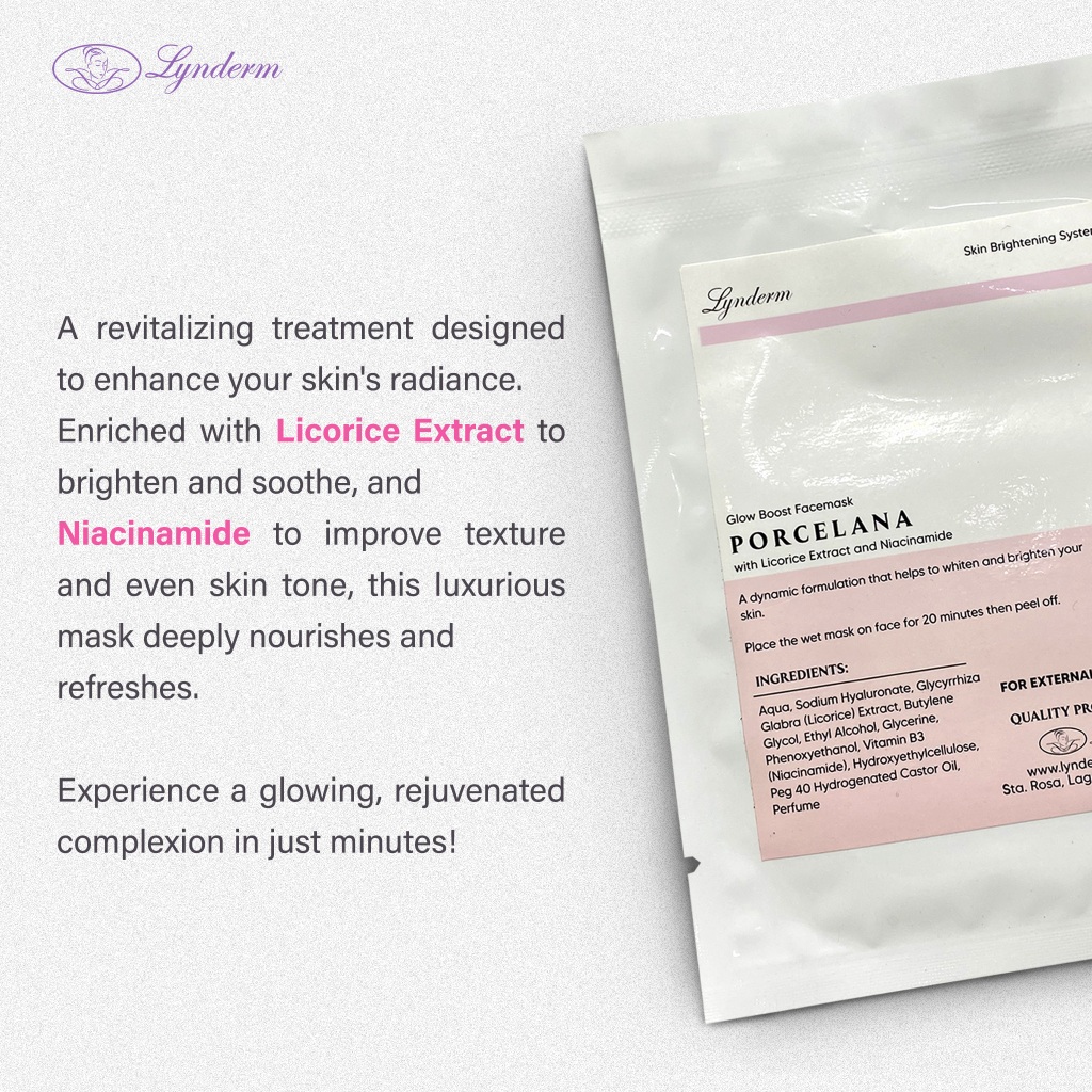 LYNDERM - PORCELANA, REJUVENA, DERMICA FACE MASK | Shopee Philippines