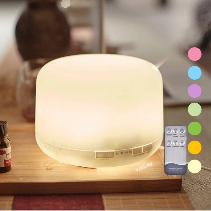 500ml 7LED Air Humidifier With Essential Oil Diffuser Aromatherapy ...