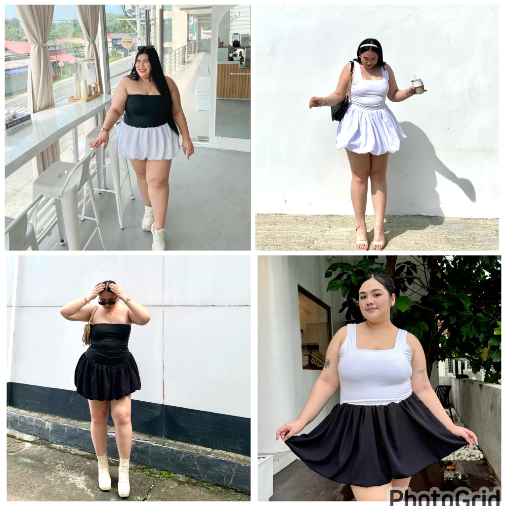 PLUS SIZE BUBBLE SKIRT DRESS DOUBLE LINING FASHIONABLE OUTFIT Shopee