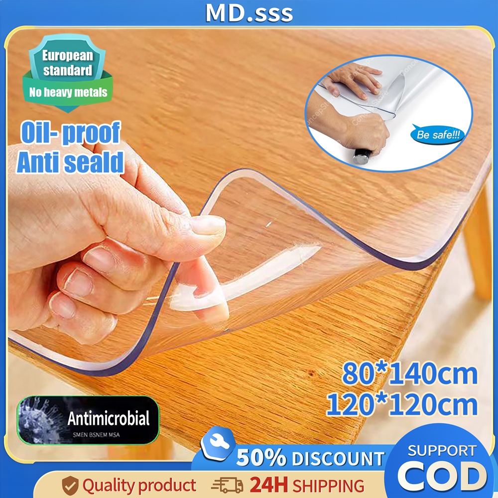 Legit 2/3MM Thick PVC Transparent Table Cloth 2/4/6/8/10 Seater Mantel ...