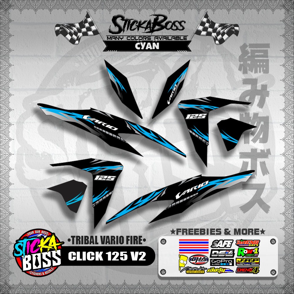 CLICK 125 V2 DECALS ( TRIBAL VARIO FIRE ) 【WITH FREEBIES】 | Shopee ...