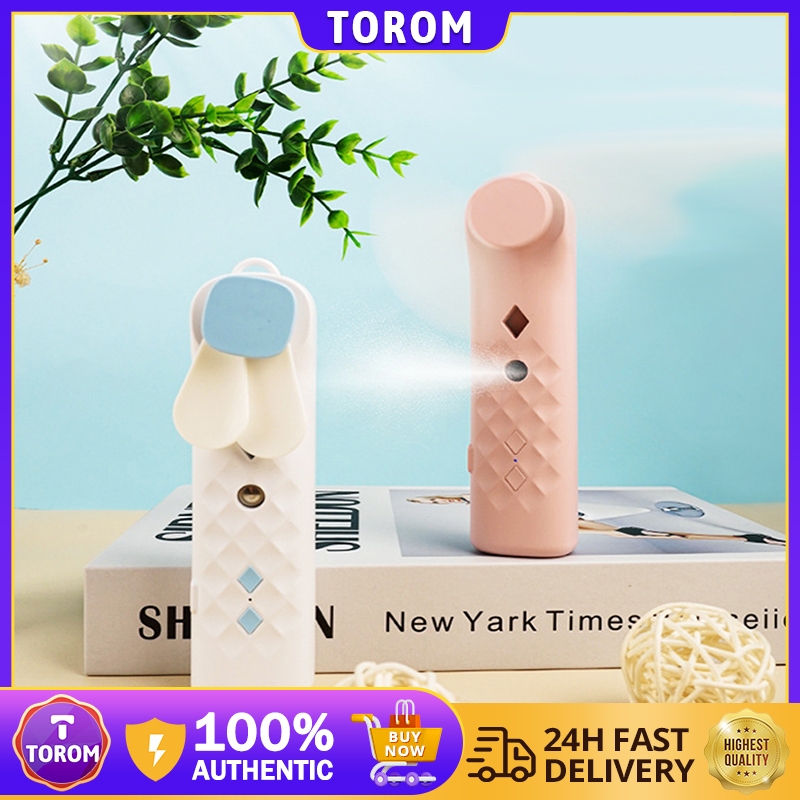 2 In 1 Mini Fan Hand Held Water Spray Fan USB Rechargeable Handheld ...
