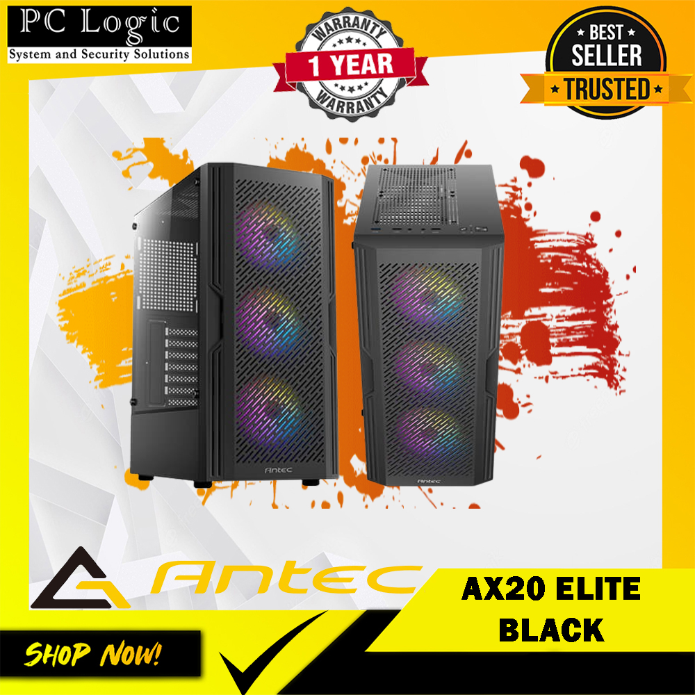 AX20 ELITE BLACK MID TOWER GAMING CASE I ATX,MAXT,MITX I TEMPRED SIDE ...