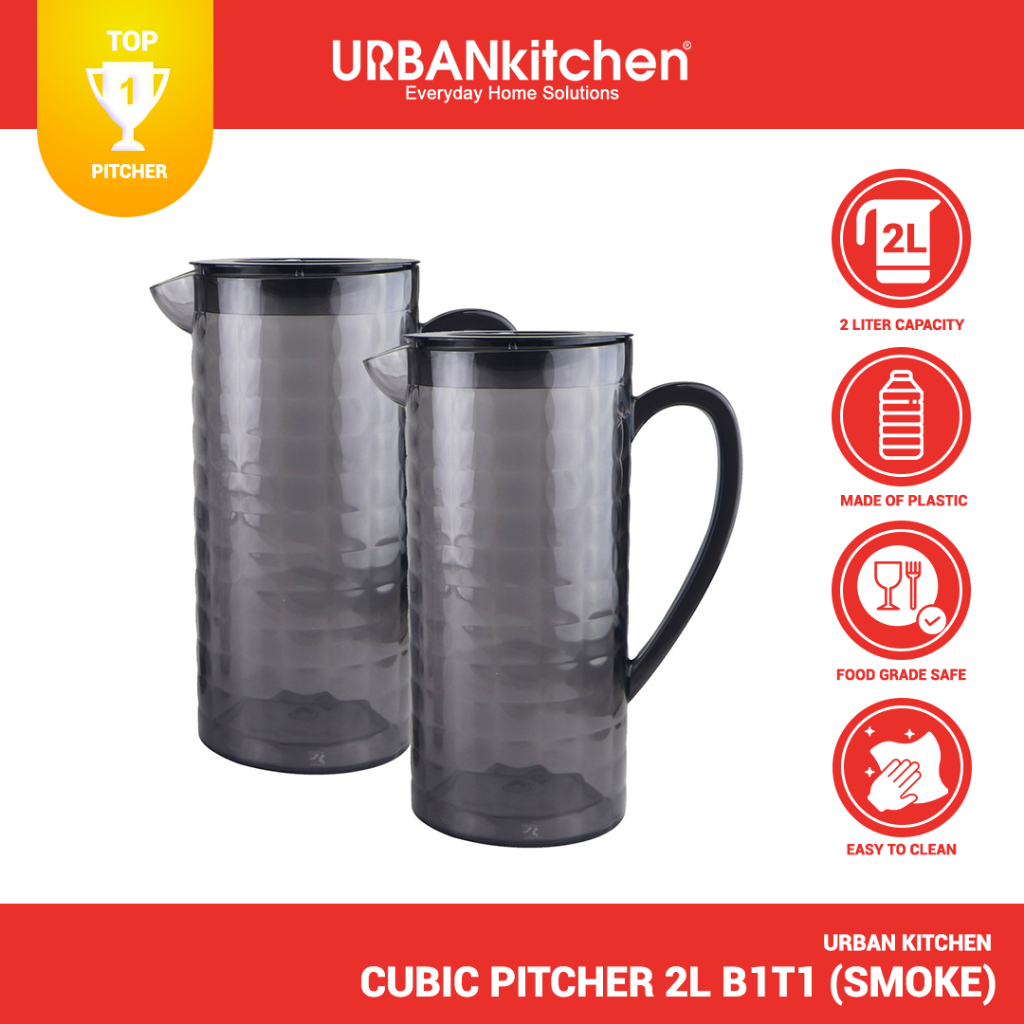 Urban Kitchen Cubic Pitcher 2L B1T1--Smoke | Shopee Philippines