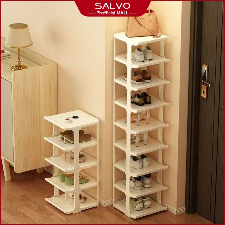 SALVO Multitier Plastic Shoe Rack Stackable Household Shoe Shelf