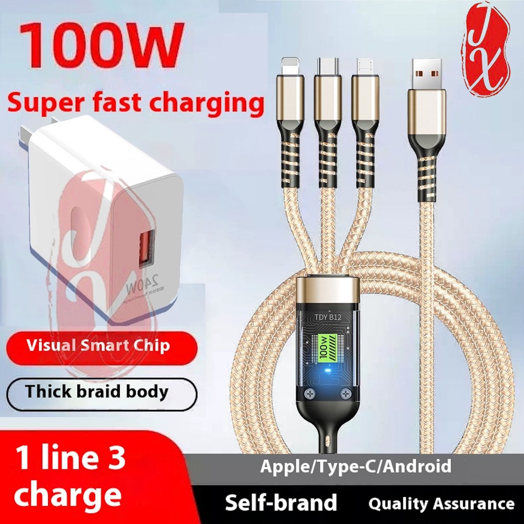 3in1 Charger for Android Type-C Micro USB Cellphone Super Fast Charging ...