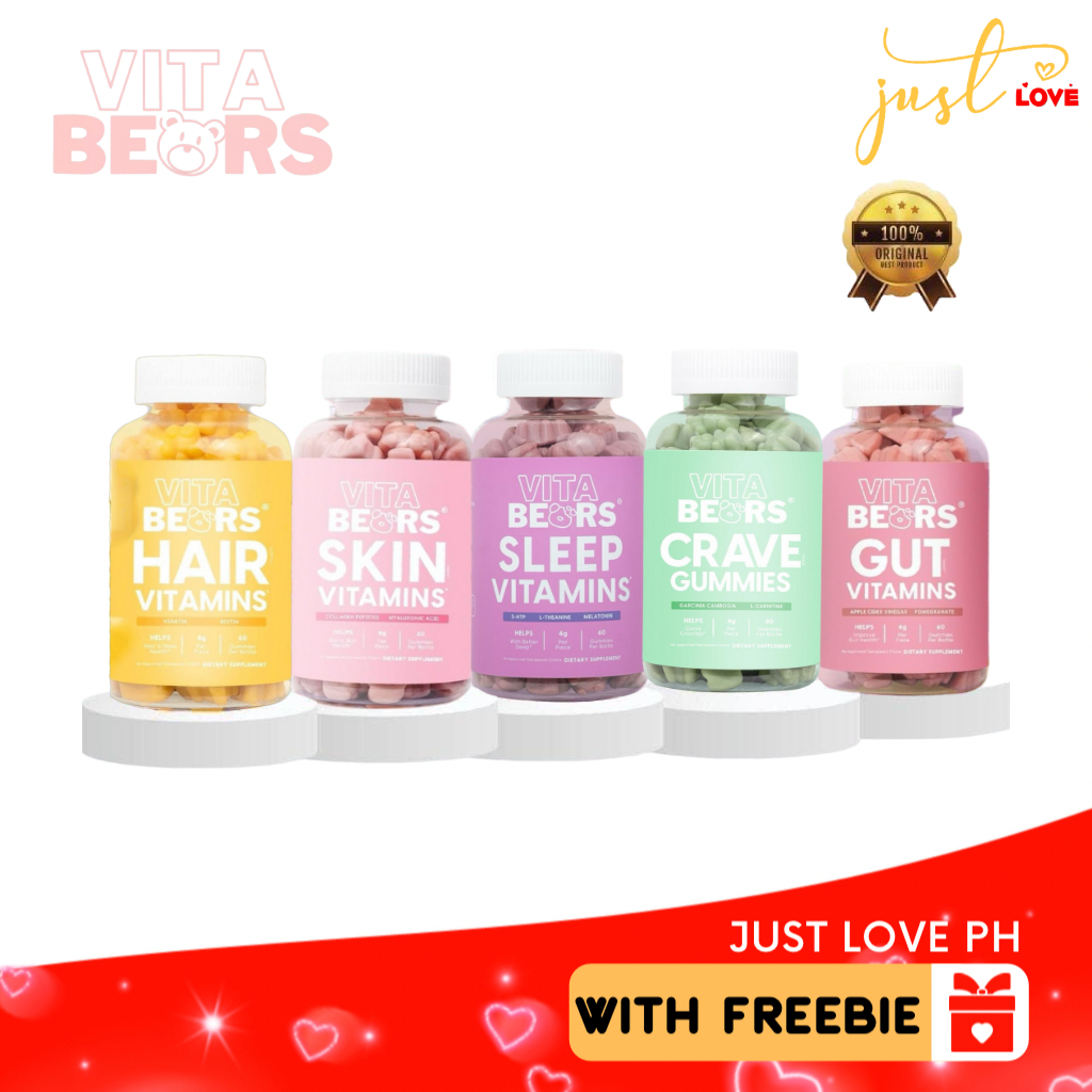 Vitabears Crave, Gut, Hair, Skin, Sleep Vitamins (60 Vegan Gummies
