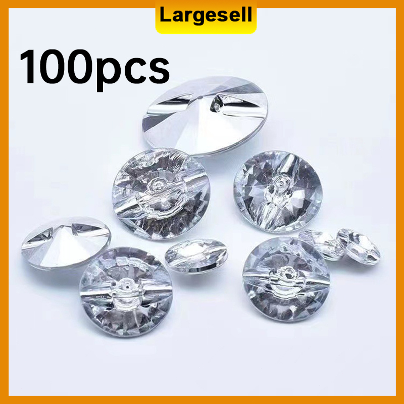100pcs 20mm Acrylic Crystal Diamond Buttons Home Textile Sofa Clothing ...