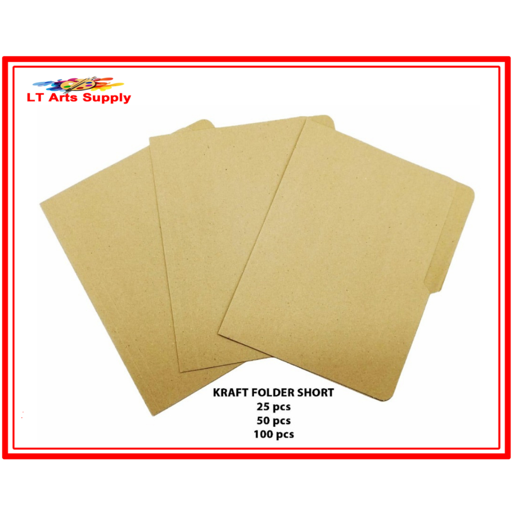 Kraft Paper File Folder Size Short and Long 100 pcs & 50 pcs | Shopee ...