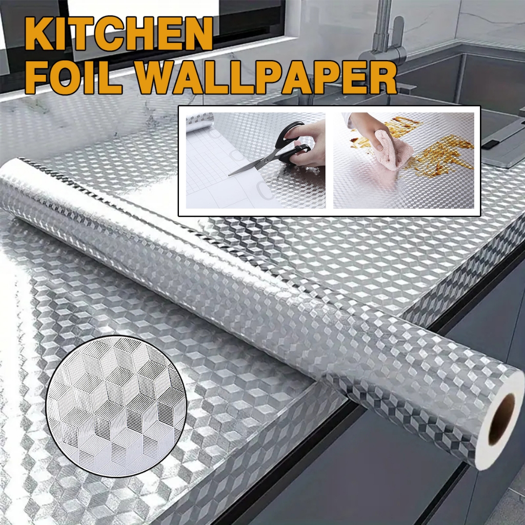 kitchen oil proof stickers Heat Resistance WaterproofSticker Aluminum ...