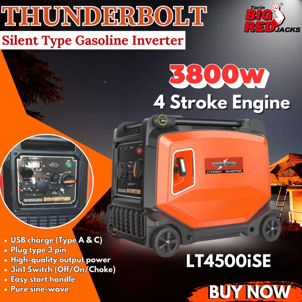 THUNDERBOLT GASOLINE INVERTER GENERATOR (3800w) | Shopee Philippines