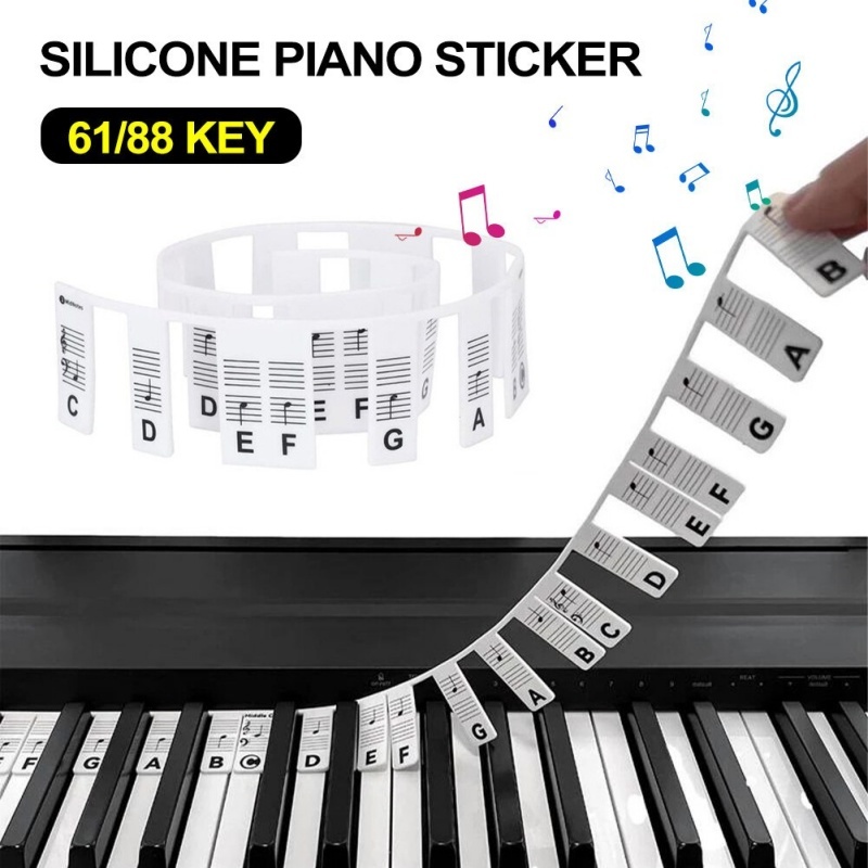 61/88 Keys Removable Piano Keyboard Note Labels 0.2mmPiano Notes Guide ...