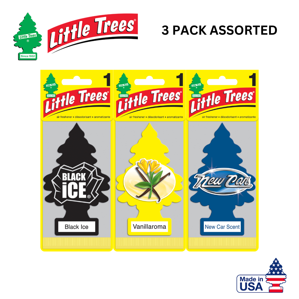 Little Trees Air Freshener 3 Pack Assorted (Black Ice, Vanillaroma and ...