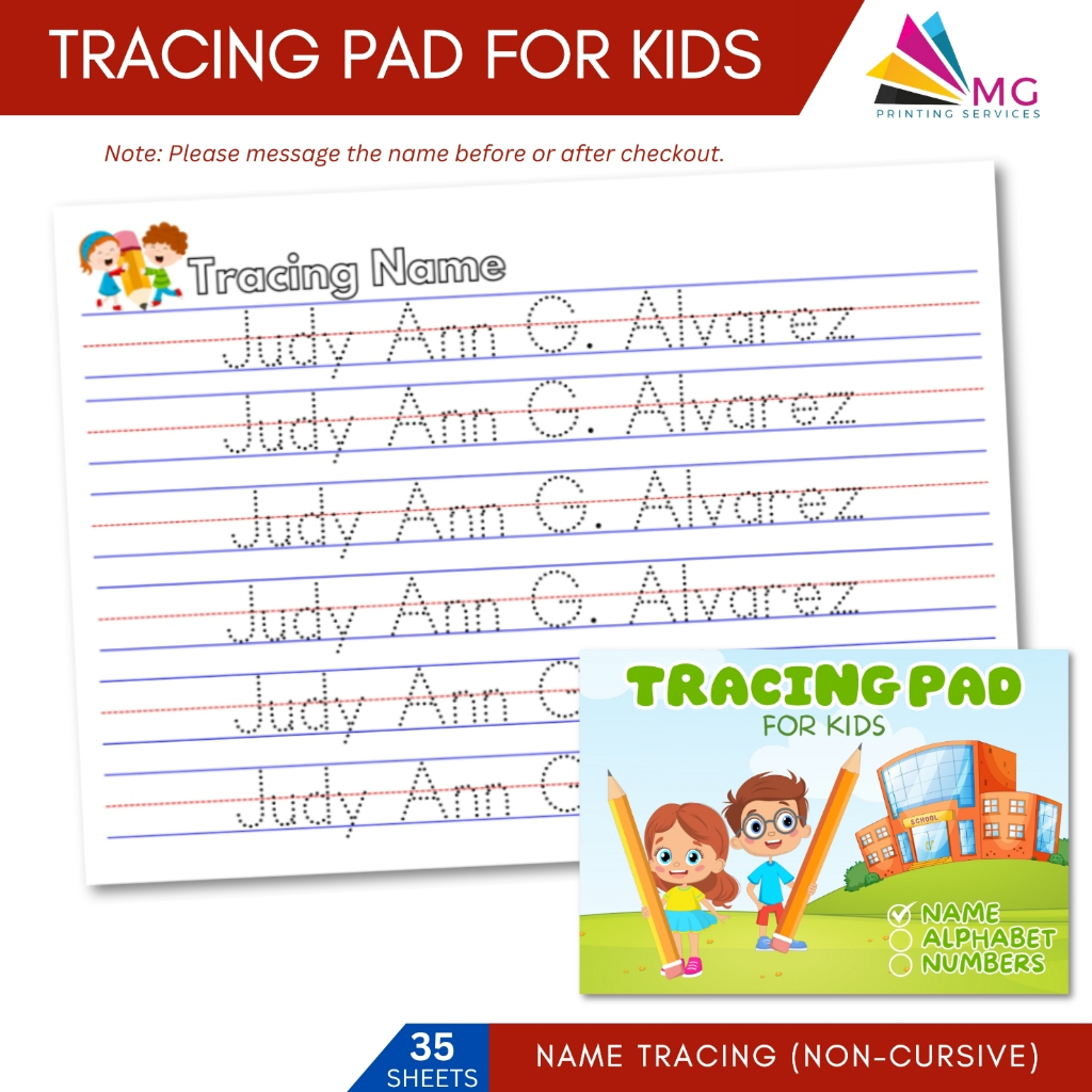 Non-Cursive - Name Tracing Pad for Kids (35 Pages) | Shopee Philippines