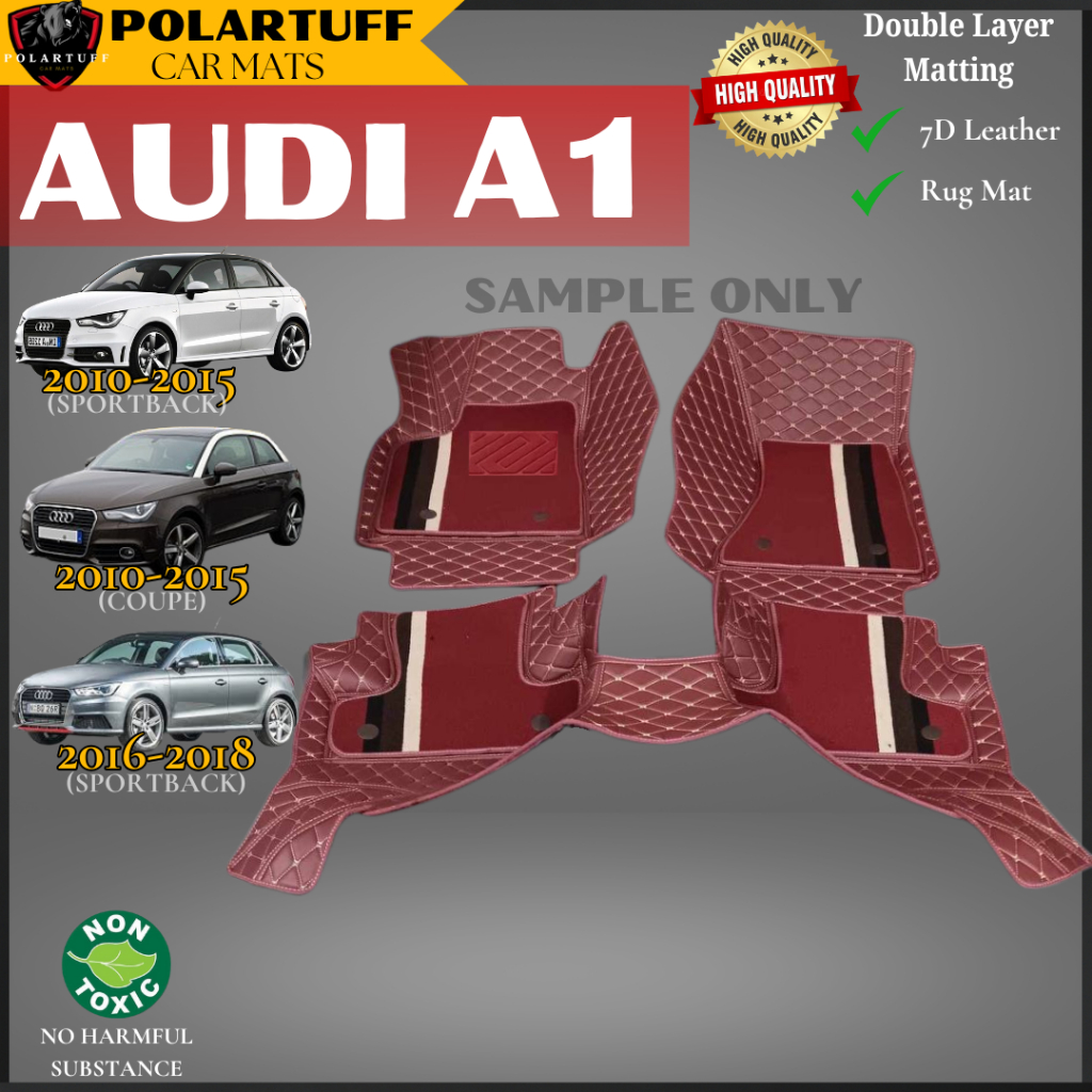 AUDI Car Mat A1 Double Layer Car Floor Mats Premium Leather Car Floor ...