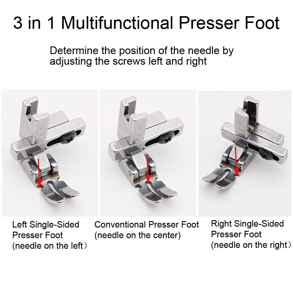 Presser Foot 3 in 1 Sewing Machine Foot Multifunctional Zipper Presser ...