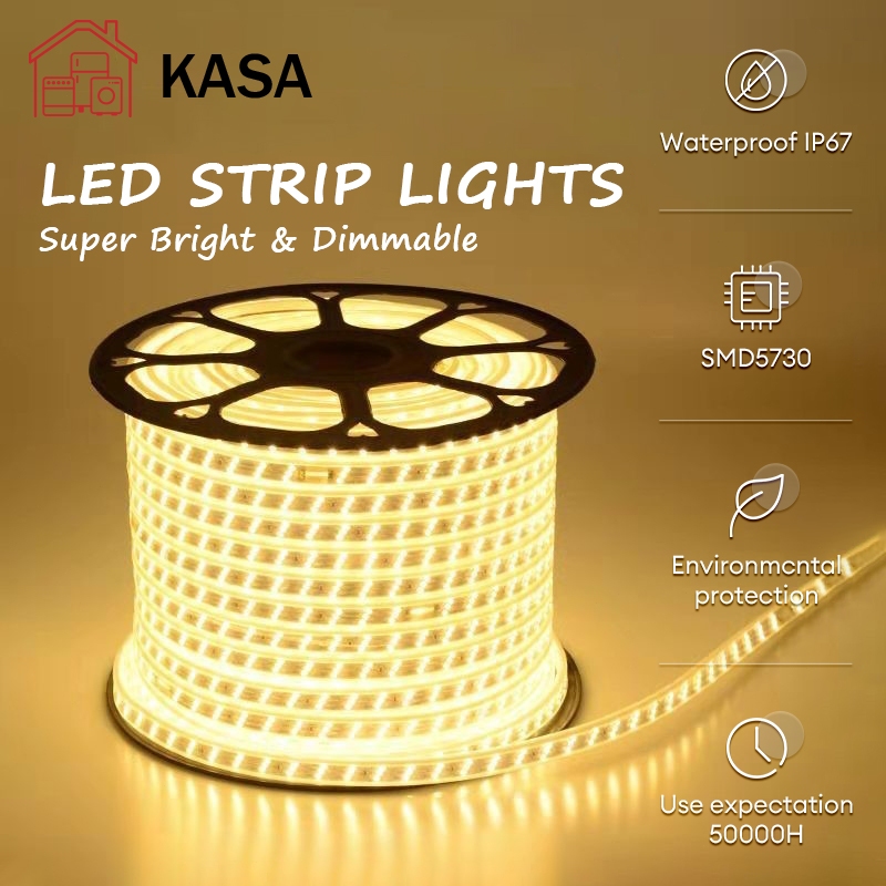 KASA LED Strip light IP67 Cuttable Rope Flexible Waterproof Warm/White ...