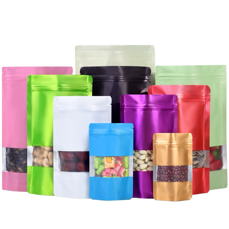 100pcs Red standup stand up pouch resealable glossy sup color | Shopee ...