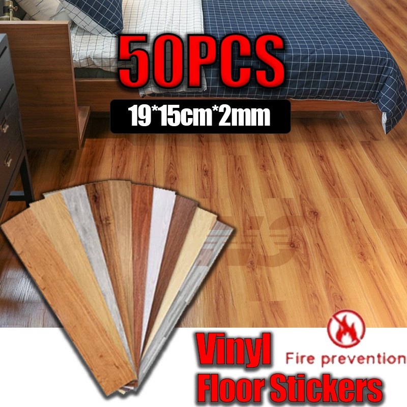 50PCS Floor Stickers 91X16CM vinyl tiles self adhesive PVC Waterproof