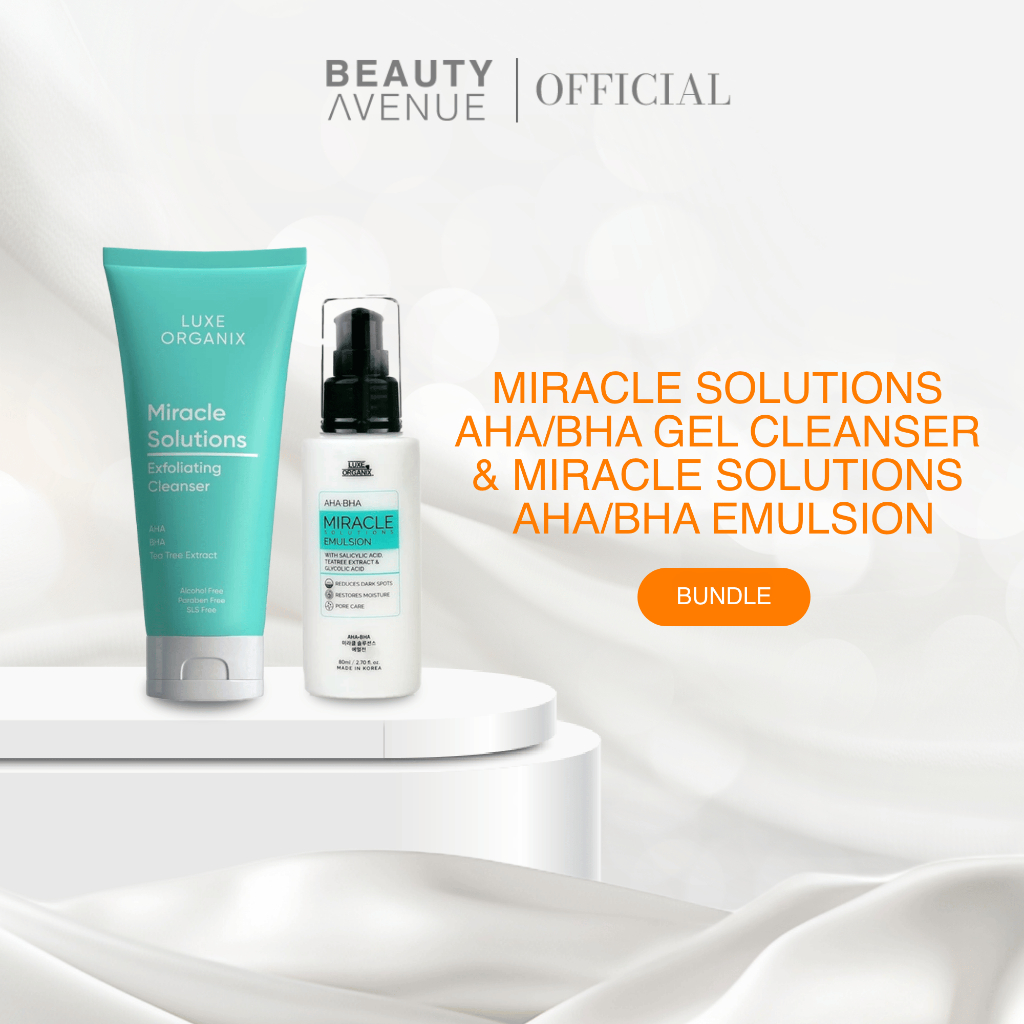 Luxe Organix Miracle Solutions AHA/BHA Gel Cleanser & Miracle Solutions ...