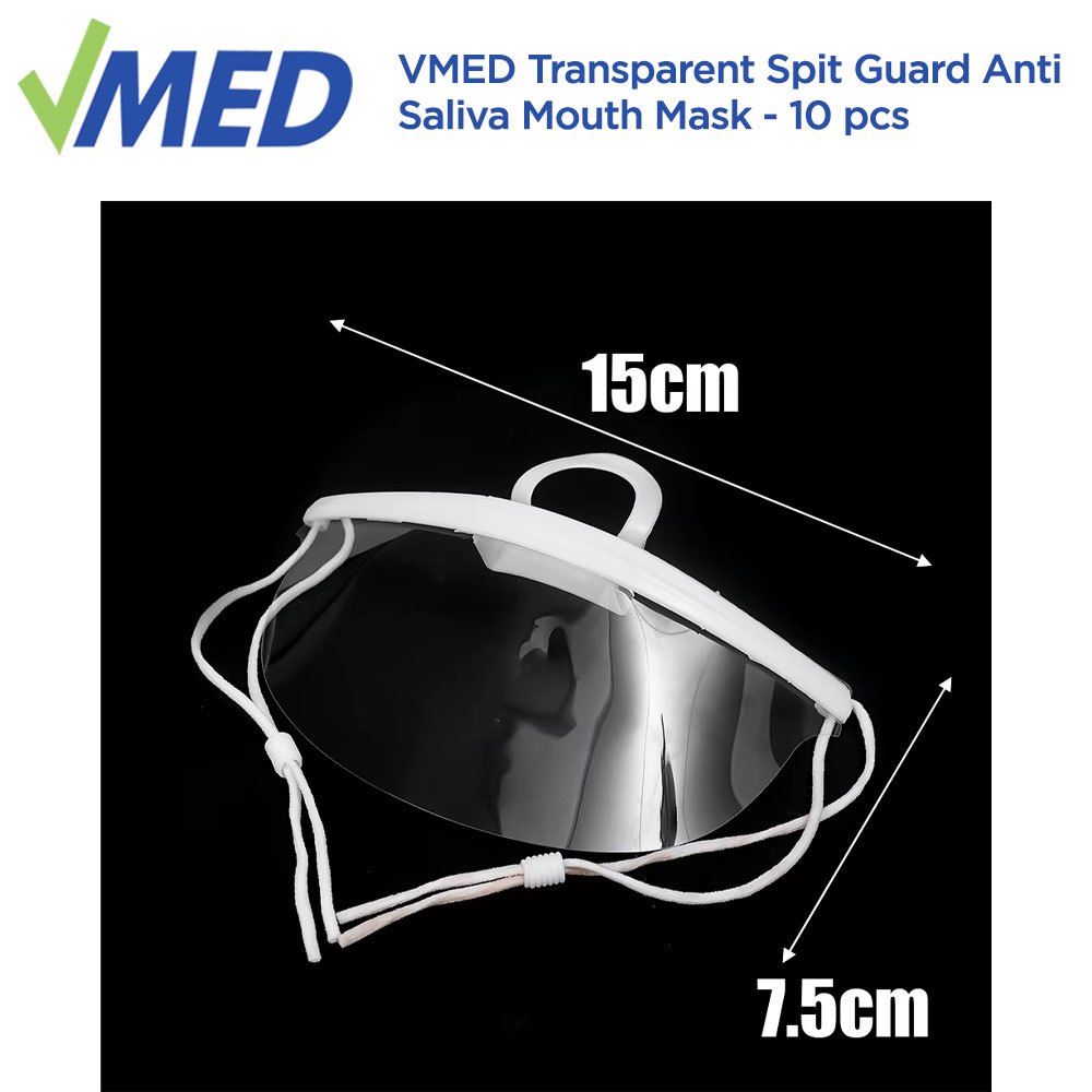VMED Transparent Spit Guard Anti Saliva Mouth Mask - 10 pcs | Shopee ...