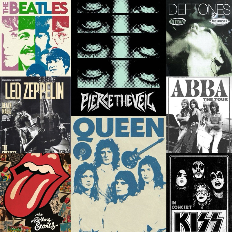 Vintage Band Posters Alt Emo Grunge Punk Goth Rock Aesthetic Wall Decor ...