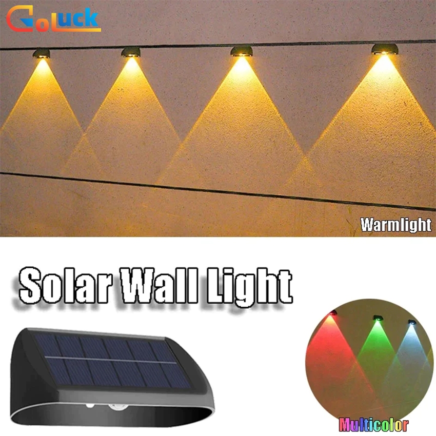 LED Solar Lights Outdoor IP65 Waterproof Lamp Wall Stairs Atmosphere ...