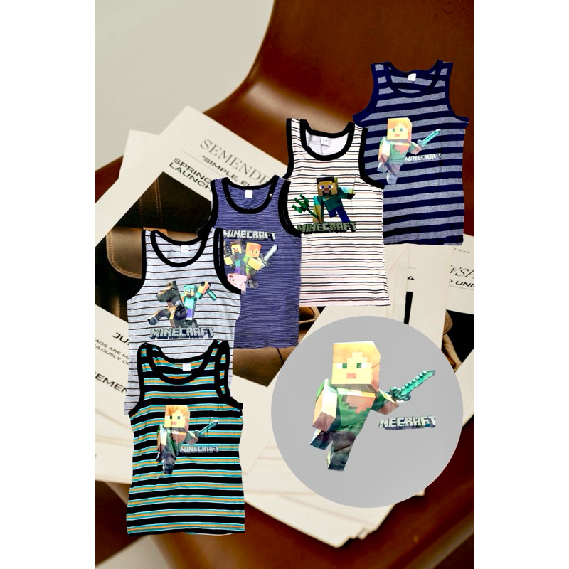 MINECRAFT STICKER SANDO STRIPE (THICK COtton) | Shopee Philippines
