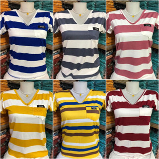 【BAON】[unisex] Shopee Stripe Collar Over Tee BAON】[unisex] Shopee Stripe Collar Over Tee