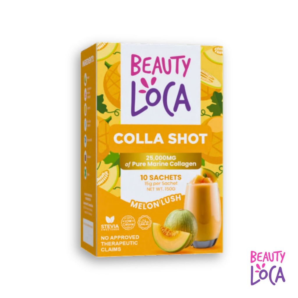 Original BEAUTY LOCA COLLA SHOT Melon Lush with 25,000mg of Pure Marine ...