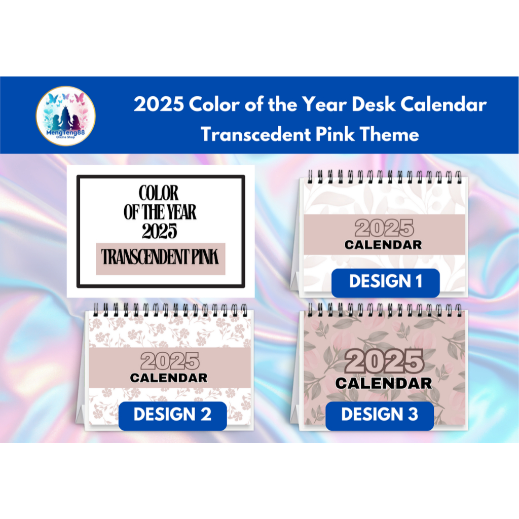 2025 Color of the Year Transcendent Pink Desk Calendar Theme Shopee