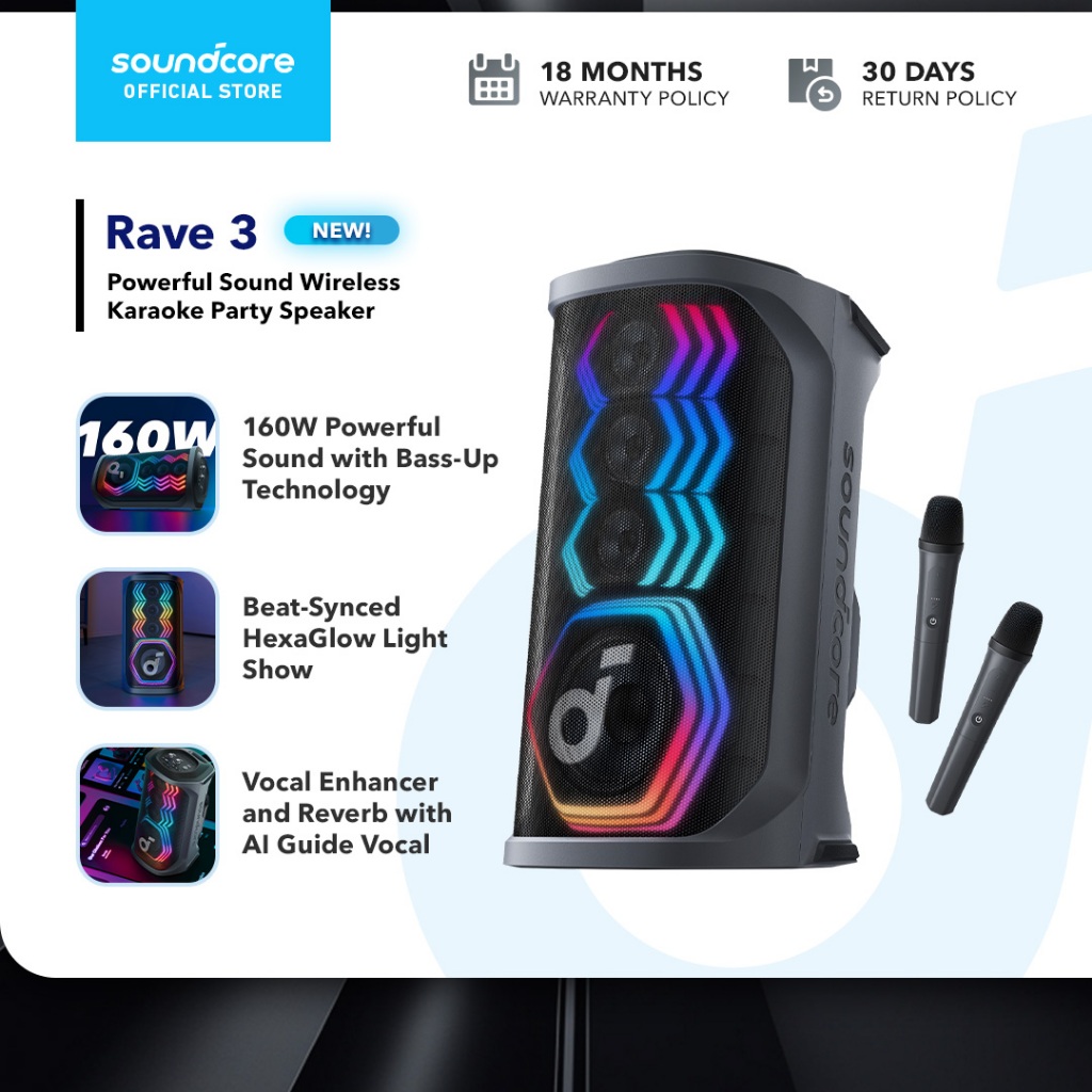 Soundcore Rave 3 Party Speaker with Microphone | Shopee Philippines