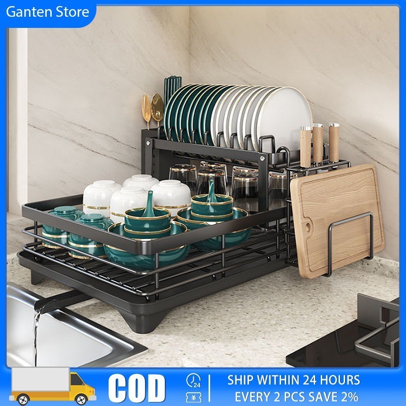Kitchen Drain Rack Multi-functional Sink Rack Dishware Cabinet Box Dish ...