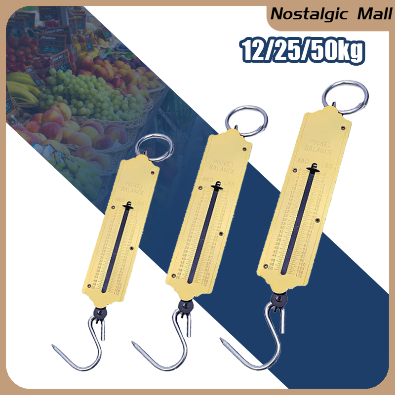 Spring Balance Metal Scale 12kg, 25kg, 50kg Portable Pocket Scale ...