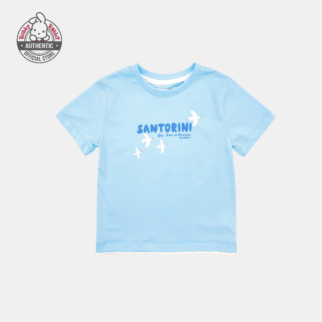 Robby Rabbit Santorini Sky Graphic Tee (Blue) | Shopee Philippines