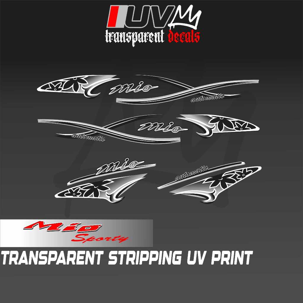 TRANSPARENT DECALS MIO SPORTY / MIO 1 FLOWER DESIGN STRIPPING | Shopee ...