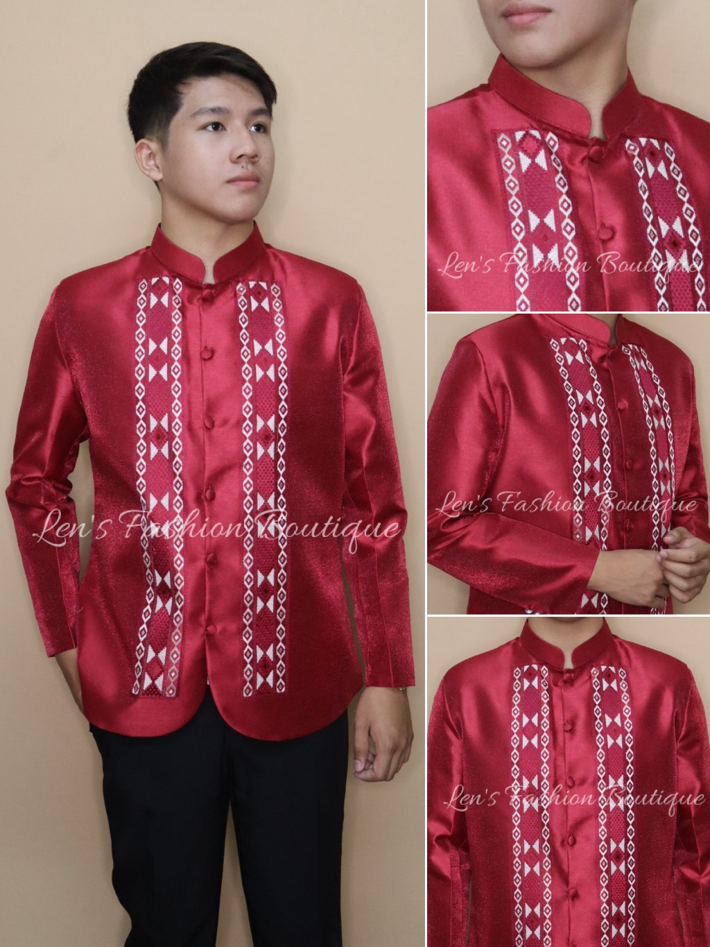 HIGH QUALITY COAT BARONG METALLIC GAZAR (COLORED) | Shopee Philippines