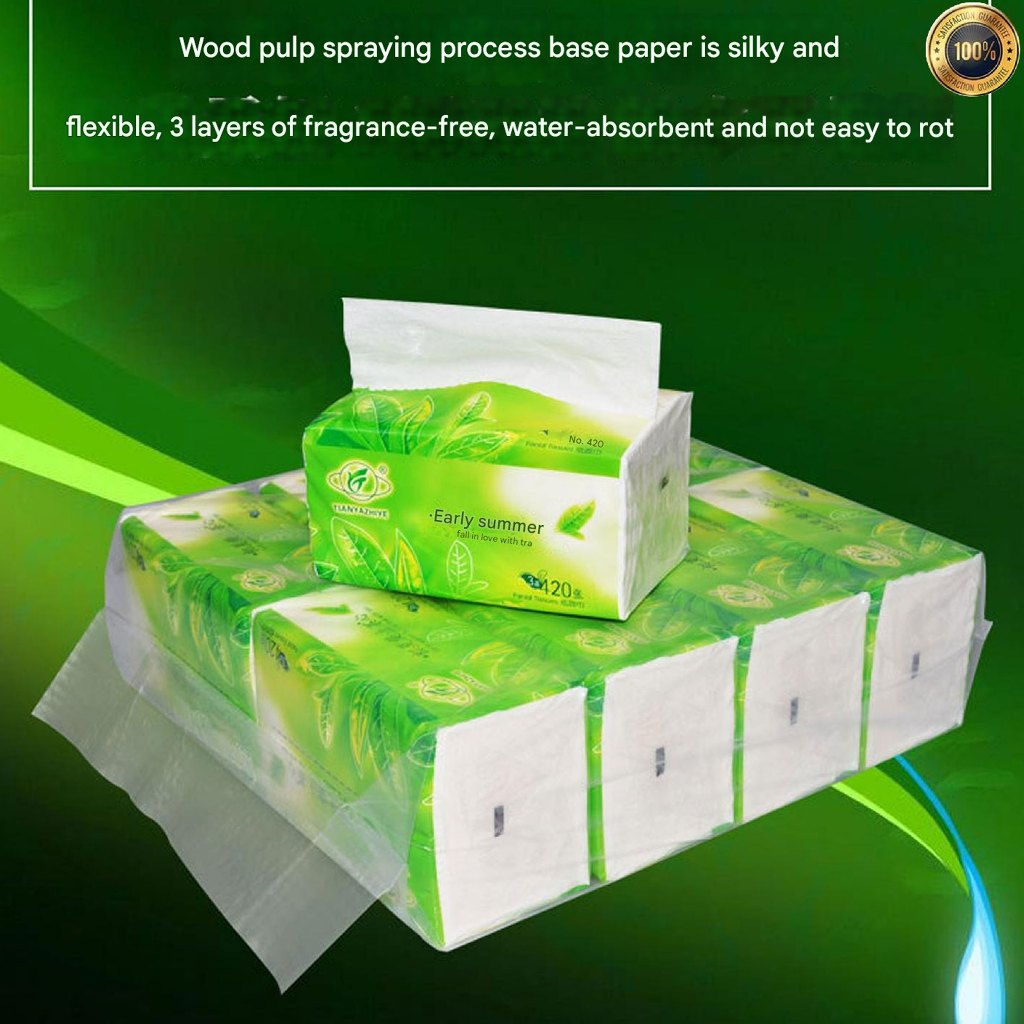 Organic green tea Facial Tissue Paper 4 ply 8 Packs Tissue Paper Towel ...