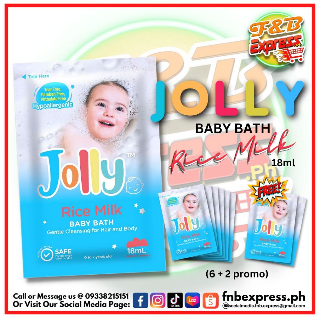 Jolly Baby Bath - Rice Milk 18ml (6+2 Promo) | Shopee Philippines